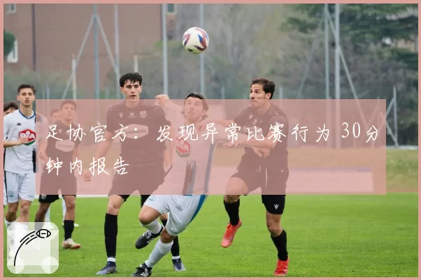 足协官方：发现异常比赛行为 30分钟内报告